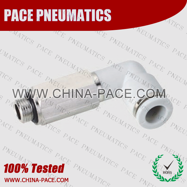 G Thread extended Male elbow push in fittings, pneumatic fittings, one touch fittings, push to connect fittings, air fittings